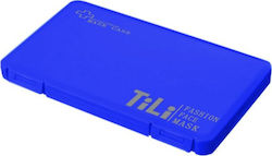 Tili Antibacterial Case for Protection Mask Rectangle Blue