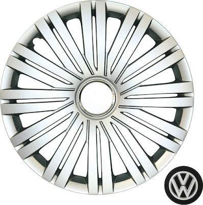 Croatia Cover Car Hubcap Set VW Polo 6C with VW Emblem 15" 4pcs Silver