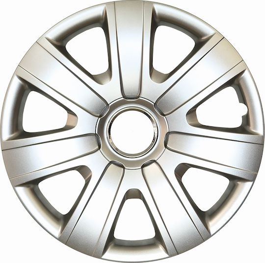 Croatia Cover Car Hubcap Set Volkswagen Polo 6R with VW Emblem 15" 4pcs Silver