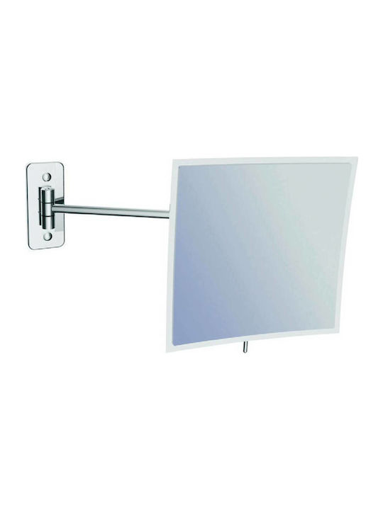 Karag Magnifying Rectangular Bathroom Mirror made of Metal 20x22cm Silver