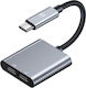 Mcdodo Blackcurrant Port Gray Μετατροπέας USB-C male σε USB-C female Γκρι 1τμχ