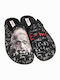 Men's Printed Slippers Black