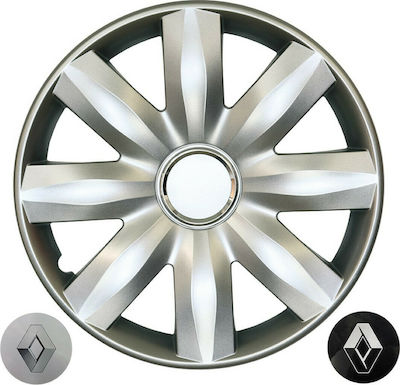 Croatia Cover Car Hubcap Set Renault Clio/Megane II with Renault Emblem 14" 4pcs Silver