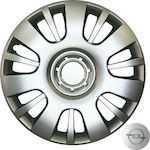 Croatia Cover Car Hubcap Set Opel Astra H/Zafira B with Opel Emblem 16" 4pcs Silver