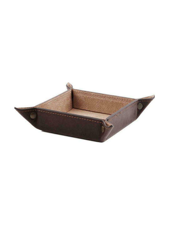 Tuscany Leather Σταχτοδοχείο Τσιγάρου Δερμάτινο Dark Brown