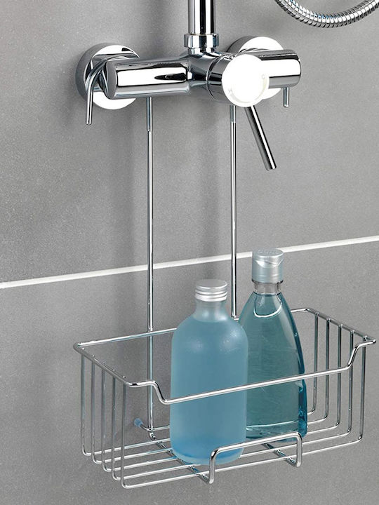 Wenko Milo Wall Mounted Bathroom Shelf Inox 25x14x36cm Silver