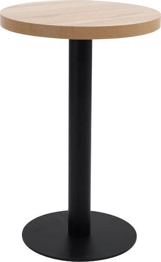 Στρογγυλό Τραπέζι Κουζίνας Ξύλινο Ανοιχτό Καφέ 50x50εκ.