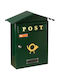 Viometal LTD Κολωνία 3002 Γραμματοκιβώτιο Εξωτερικού Χώρου Μεταλλικό σε Πράσινο Χρώμα 34x12.5x40cm