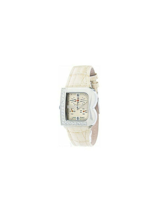 Laura Biagiotti Uhr Chronograph mit Beige Lederarmband LB0002L-11Z