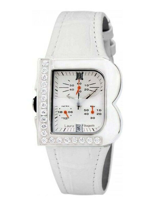 Laura Biagiotti Women's Watch with White Leathe...