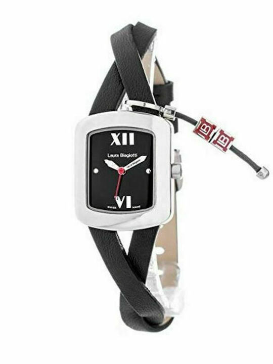 Laura Biagiotti Damen Uhr mit Schwarz Lederarmband
