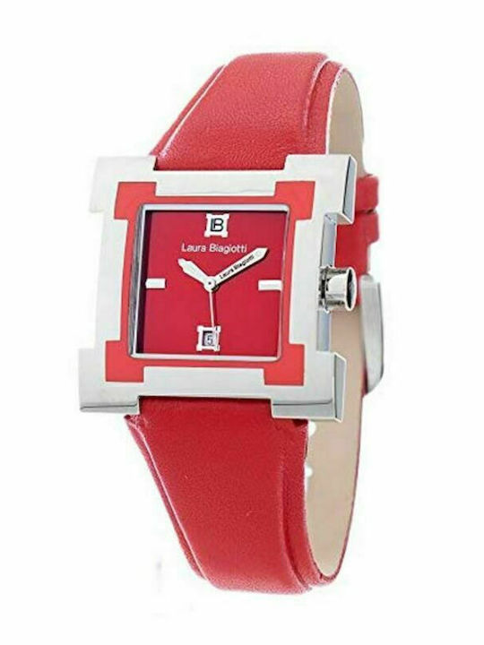 Laura Biagiotti Women's Watch with Red Leather Strap