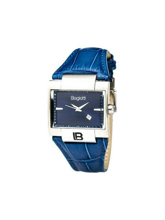 Laura Biagiotti Uhr Batterie mit Blau Lederarmband LB0034M-02