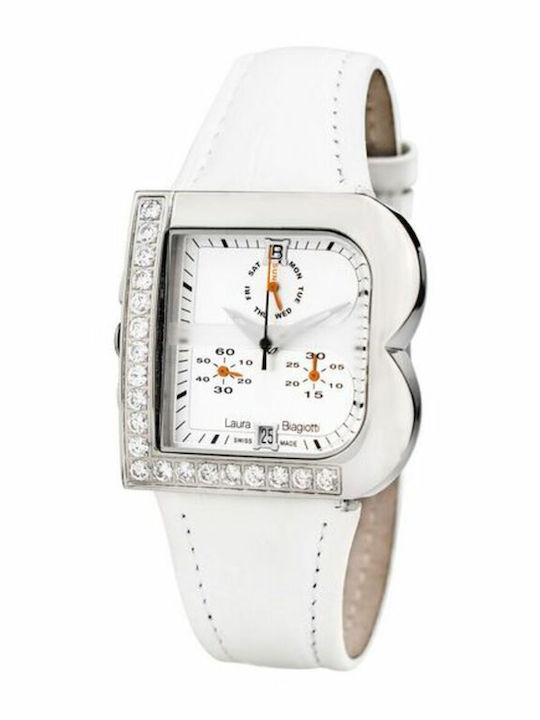 Laura Biagiotti Women's Watch with White Leathe...