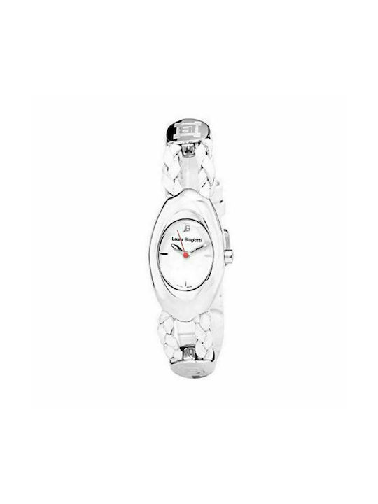 Laura Biagiotti Watch with White Leather Strap LBSM0056L-03