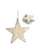 Zaros Christmas Wooden Star Ornament Beige 5pcs