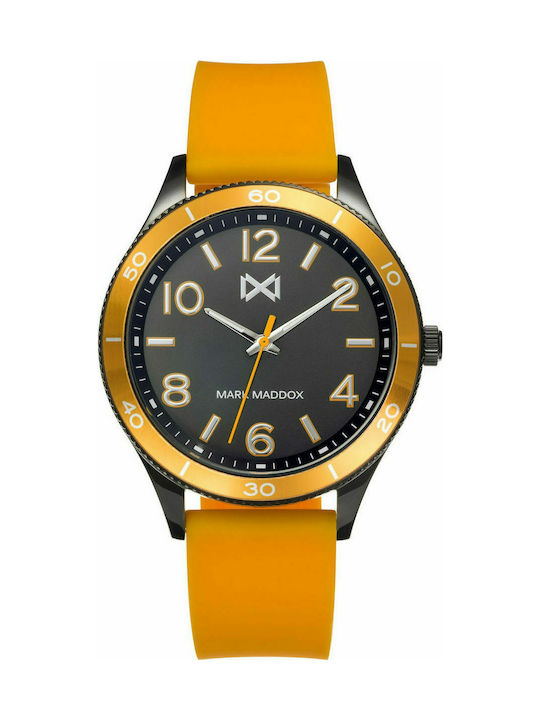 Mark Maddox Watch Battery with Orange Rubber Strap HC7129-54