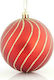 Hängendes Kugel Ornament Ornament Kunststoff Rot 8cm Set 6Stück