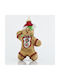 Hanging Ornament Bear Glass Brown 7.5x13cm