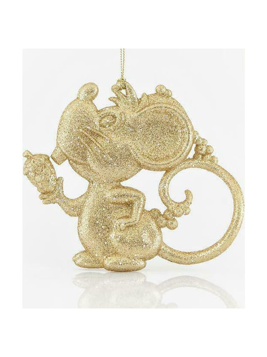 Eurolamp Christmas Plastic Mouse Ornament Gold 12.7cm