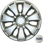 Croatia Cover Σετ Τάσια Αυτοκινήτου Ford Focus/ Mondeo/ C-max/ Galaxy 4τμχ 16" Ασημί