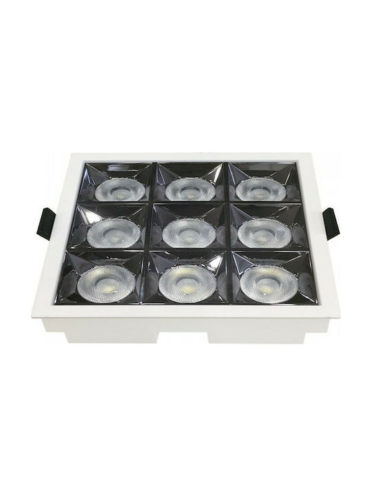 V-TAC Platz Metallisch Einbau Spot mit integriertem LED und Warmweißes Licht Schwarz 13x13cm.