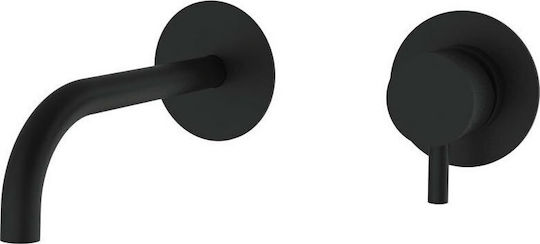 Teorema Jabil Total Built-in Mixer & Spout Set for for Bathroom Sink 1 Exit Black Matt