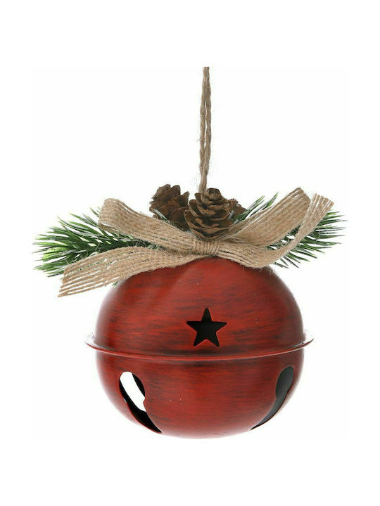Metallischer Weihnachtsbaumschmuck Klingel Rot 8cm