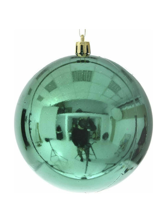 Iliadis Christmas Plastic Ball Ornament Green 10x10cm 4pcs