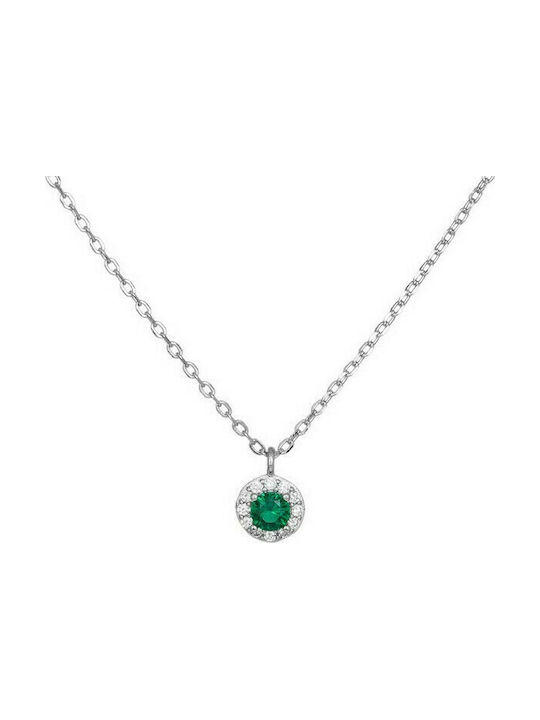 Women's necklace with round zirconia rosette 925 037632 037632 Silver 037632