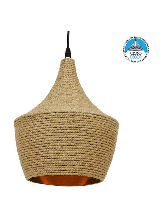 GloboStar Shanghai Rope Pendant Lamp with Rope E27 Beige