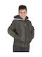 District75 Kinderjacke Kurz mit Kapuze Khaki Jacket