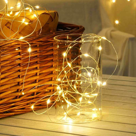 30 Lights LED 2.85m. Warm White Battery in String 1pcs