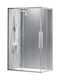 Devon Flow Corner Entry CF-12080C-300 Cabin for Shower with Sliding Door 120x80x195cm Clean Glass White Matt