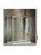 Devon Primus Plus Slider 2+2 Διαχωριστικό Ντουζιέρας με Συρόμενη Πόρτα 187-191x195cm Clean Glass Chrome