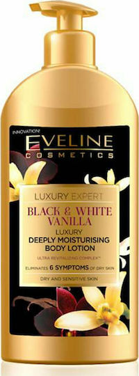 Eveline Luxury Expert Black & White Vanilla Ενυδατική Lotion Σώματος με Άρωμα Βανίλια για Ξηρές/Πολύ Ξηρές Επιδερμίδες 350ml