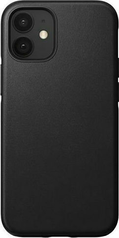 Nomad Rugged Back Cover Piele 2mm cu Curea Impermeabil Negru (iPhone 12 mini)