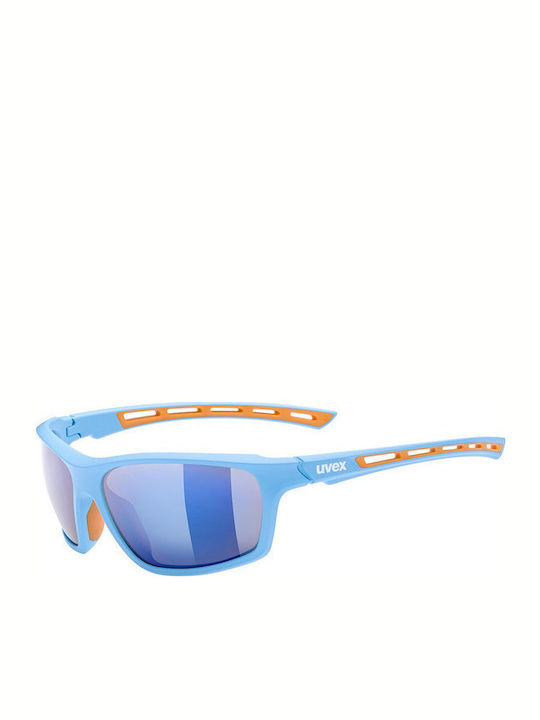 Uvex Sportstyle 229 Men's Sunglasses with Blue Plastic Frame and Blue Mirror Lens S5320684416