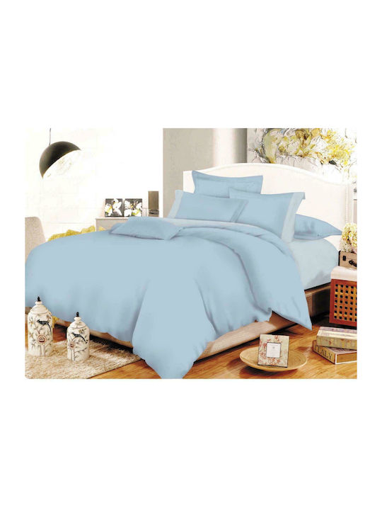 Le Blanc Bettbezug Doppelbett 200x240 Cotton Line Lavender-Baby Blue