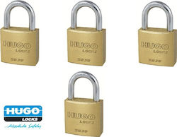 Hugo Locks SB30 Steel Padlock Brass with Key 30mm 4pcs