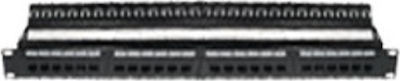 Central Unshielded Patch Panel for Rack 1U 19" with 24 cat6 Ports Black