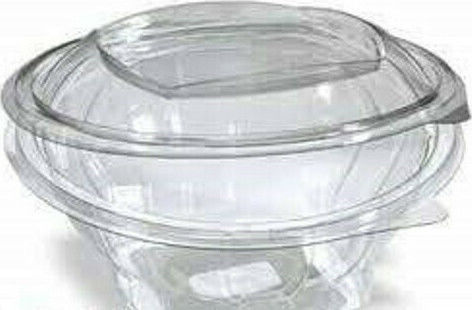 Lux Plast Πλαστικό Σκεύος μιας Χρήσης PET με Ενσωματωμένο Καπάκι και Χωρητικότητα 250ml Διάφανο 100τμχ