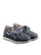Boys Anatomic PU Leather Moccasins with Velcro Navy Blue