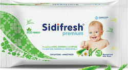 Sidiline Premium Baby Wipes without Alcohol & Parabens with Chamomile & Aloe Vera 70pcs