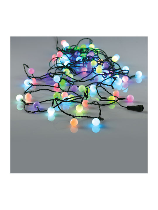 80 Weihnachtslichter LED 11für eine E-Commerce-Website in der Kategorie 'Weihnachtsbeleuchtung'. Mehrfarbig Elektrisch vom Typ Zeichenfolge mit Grünes Kabel und Programmen Aca