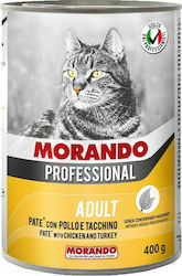 Morando Professional Nasses Katzenfutter für Katze in Dose mit Türkei und Huhn 400gr MO01265