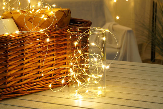 100 Lights LED 10m. Warm White in String 1pcs