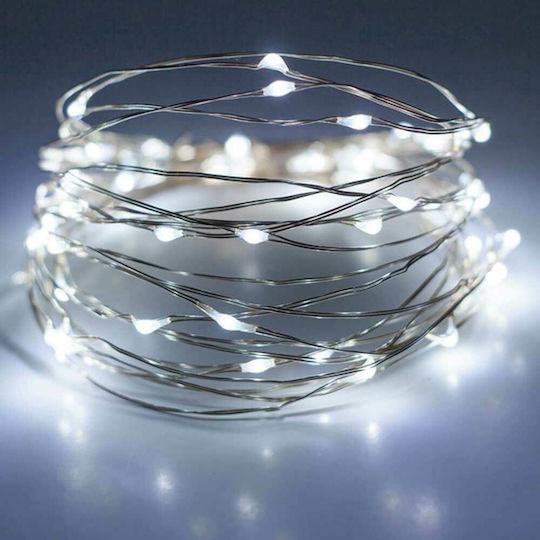 100 Lights LED 10m. Cold White in String 1pcs