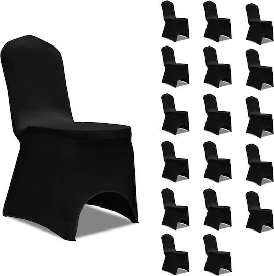 vidaXL Elastic Huse de scaun Negru 18buc