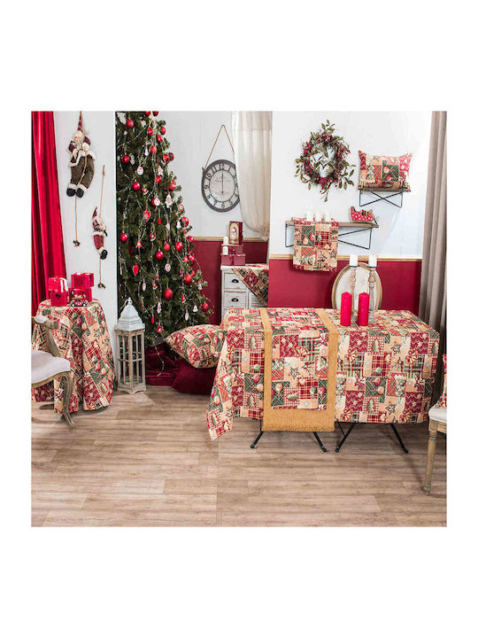 Teoran Tinsel Christmas Fabric Tablecloth Ornament L220xW140cm